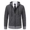 Men S Hooded Cardigan Sweater Thick Knit Outerwear For Winter