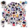 35pcs Cartoon Space Stickers Cute Astronaut Stationery Stickers Stickers For Notebook Luggage Mobile Phone Cup Guitar DIY