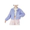 Adidas Logo Embroidered Single Row Zipper Stand Collar Windproof Breathable Jacket Women Jacket Lavender Light-Purple IC8672