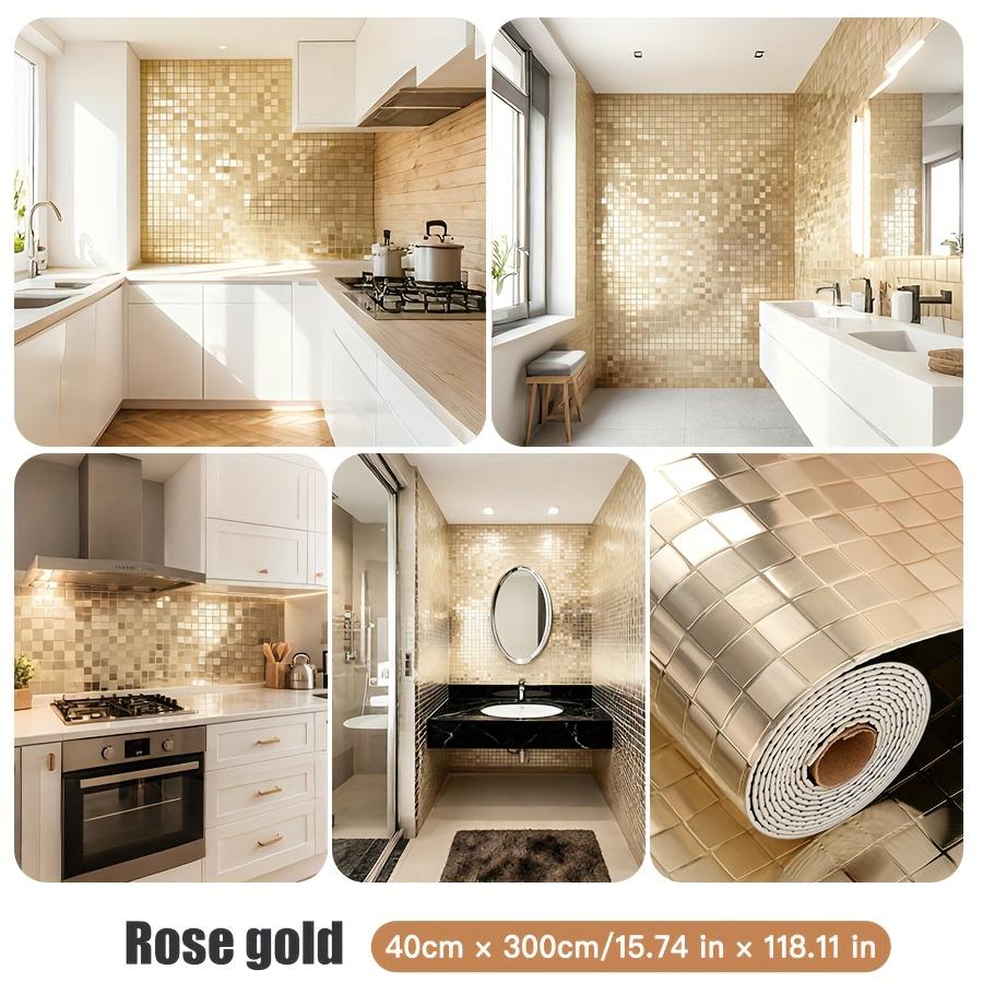 3D Mosaic Self-adhesive Wallpaper, Mirror Reflective Texture. Suitable for Bathroom Walls, Bathroom Waterproof Splashbacks