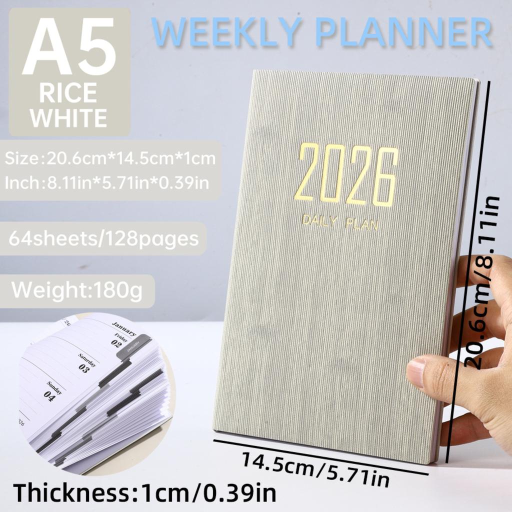 English Note-taking And Scheduler, A5 Daily Planner, Pocket-sized Portable Notebook, 365-day Weekly Planner