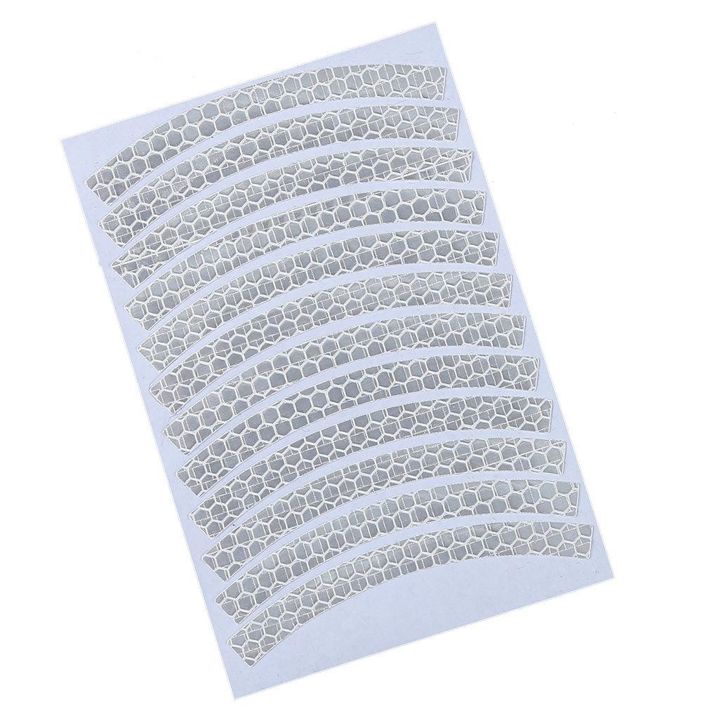 

Bike Wheels Reflective Stickers Cycling Fluorescent Reflect Strip Adhesive Tape for 1pc MTB Bicycle Warning Safety Decor Stic белый