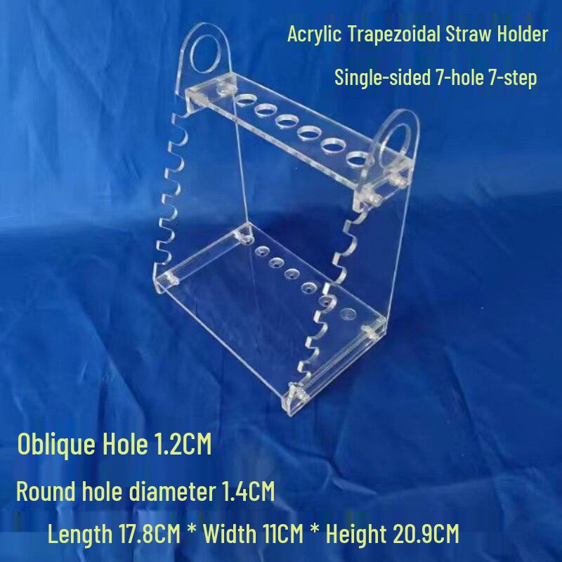 Acrylic Trapezoidal Straw & Pipette Holder - Acid/Alkali Resistant, Single/Double-Sided