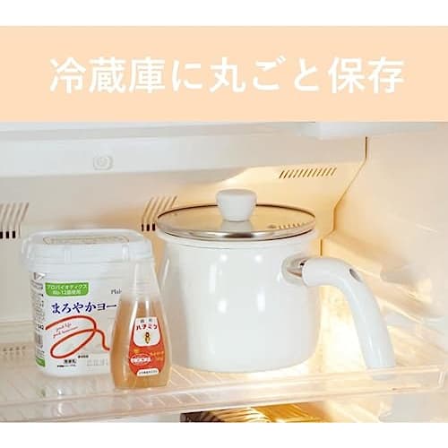 Pearl Metal Cookpot, Multi-Potted Enamel, 16cm, 2.0L, with Glass Lid, Induction Compatible, White, Bianco, HB-6906