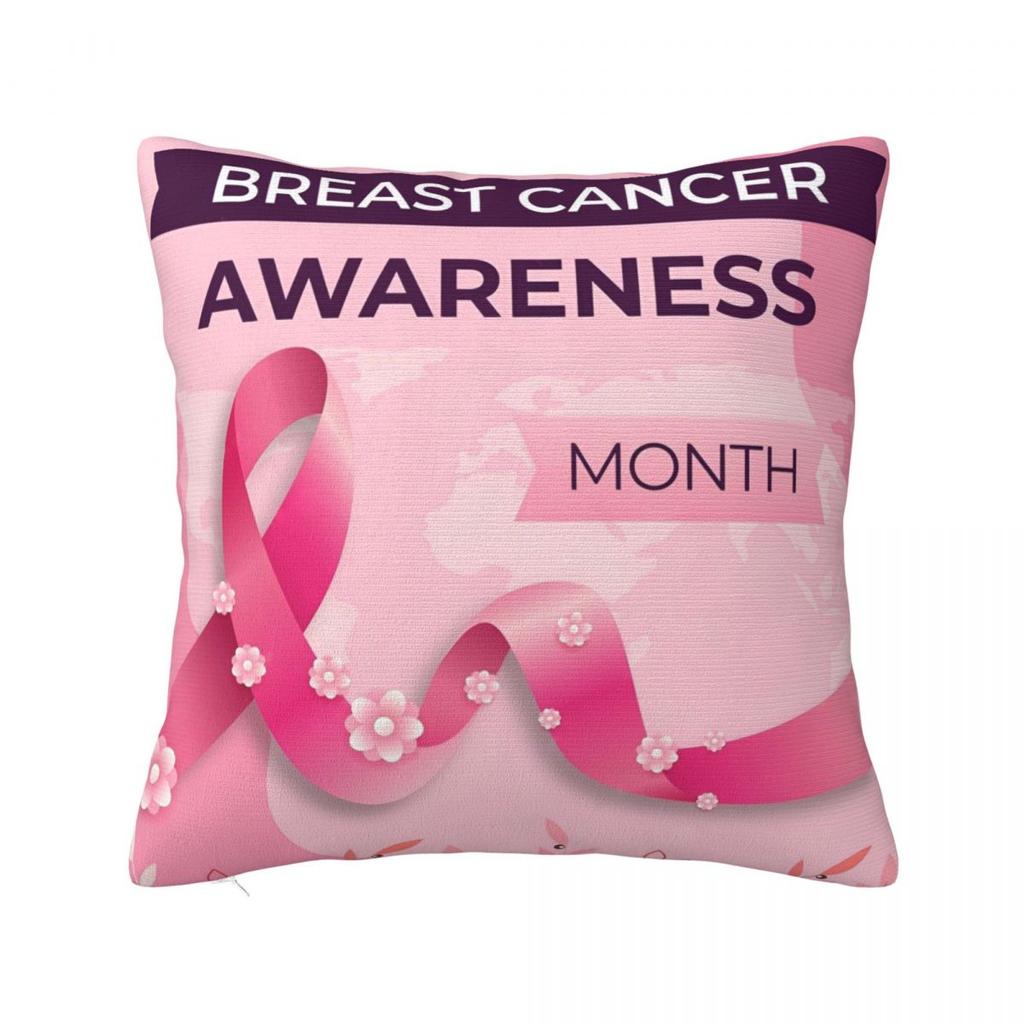 Tackle Breast Cancer Football Pillowcase Polyester Cushion Cover Gift Pillow Case Cover Home Zipper 40X40cm