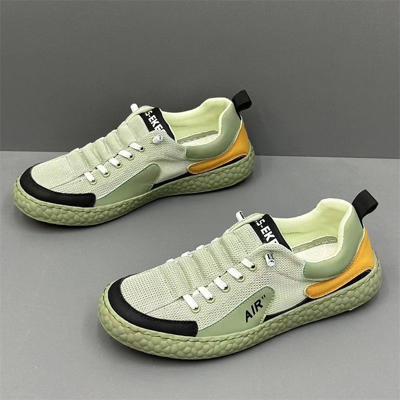 Summer men's shoes color matching mesh breathable fashion casual versatile men's shoes college style sports shoes board shoes
