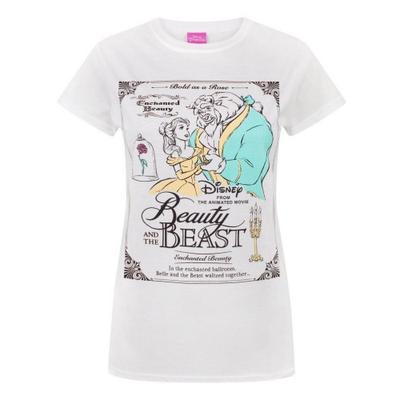 Womens/Ladies Beauty And The Beast Poster T-Shirt