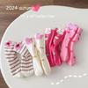 2024 Autumn Seamless Cartoon Rabbit Princess Socks - 4 Pairs for Kids