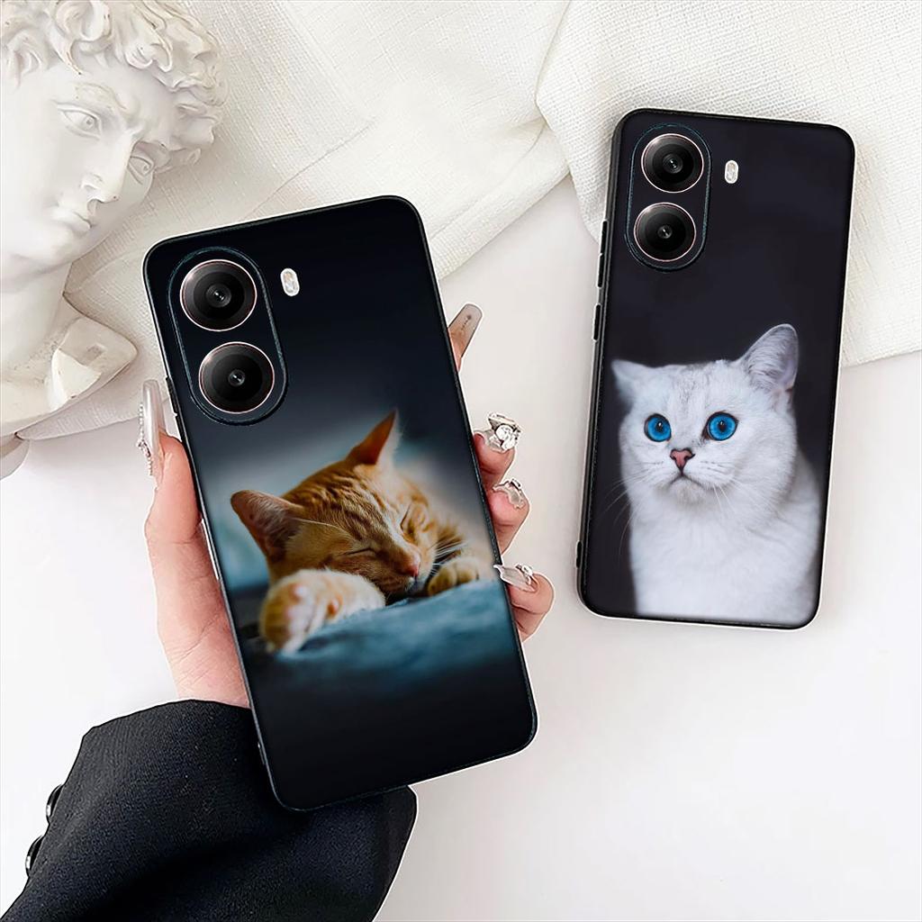 Kitten Cat Meow Blue Green Eyes Phone Cover for OPPO A40 A60 A80 A38 A18 A17 A16 A78 A79 A54 A25 A57 4G 5G Protective Case