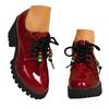 Women's British Leather Shoes Height Increasing Versatile Beaded Platform Loafers Ankle Boots Women Boots Low Heel