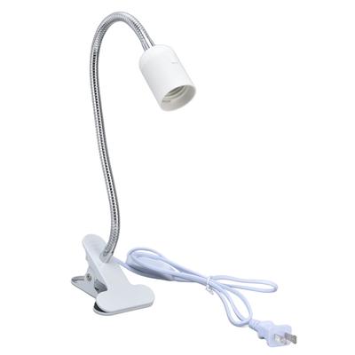Biely držiak stolovej lampy E27/E26 Jedna biela hlava 360° nastaviteľný Odolný materiál Klipová lampa