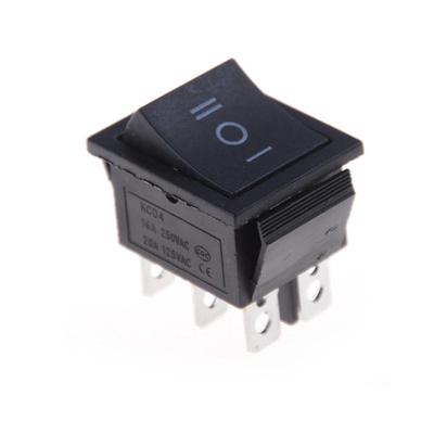 1Pcs Kcd4 Rocker Switch Black Dpdt On/Off/On 6 Pin 16A/250Vac 20A/125Vac