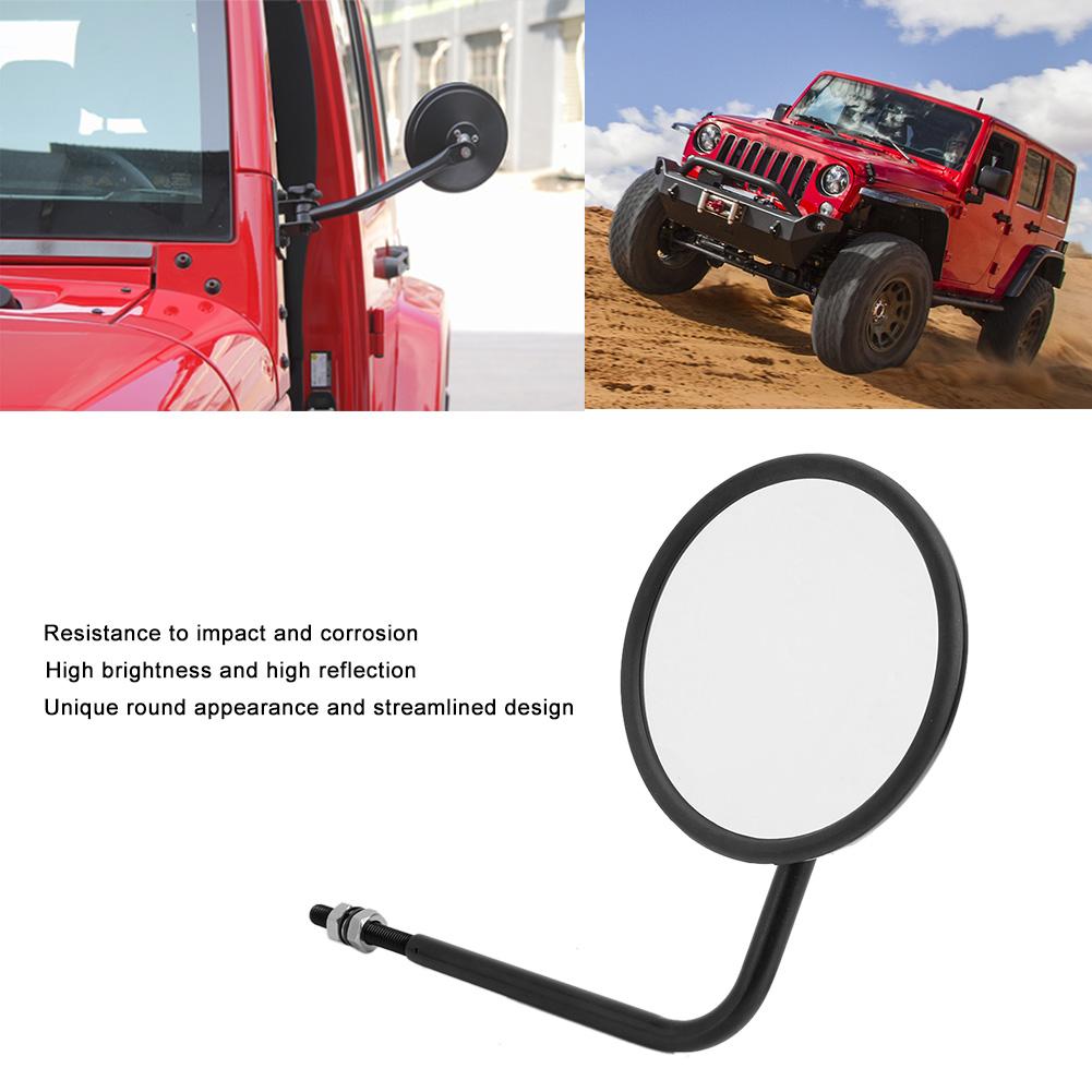 Car Round Mirrors A Pillar Side Rear View Mirror Accsssory Fit for Jeep Wrangler JK 2007 2017B