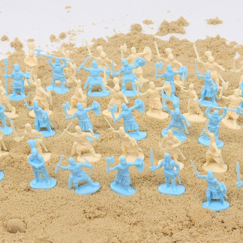 100PCS Ancient Warriors Soldier Miniatures Model 2.7CM Multiple Colors Available War Scene Different Postures Knight Soldier ZYF