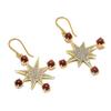 Carnelian, Zircon Gemstone Handmade 925 Sterling Silver Earring 1.89" KJ-1024
