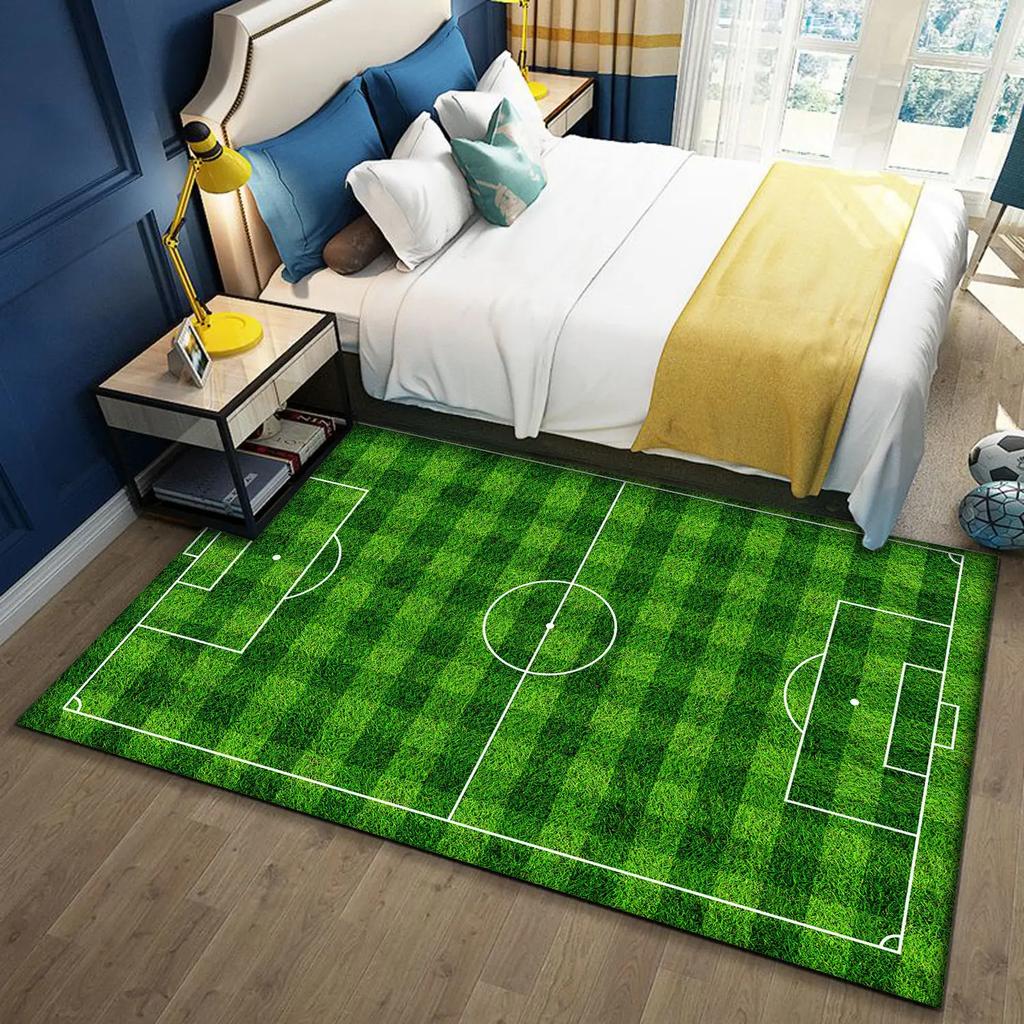 Football Field Carpet for Living Room Home Decor Children's Play Anti-slip Large Area Rugs Bedroom Bedside Foot Pad Bath Doormat