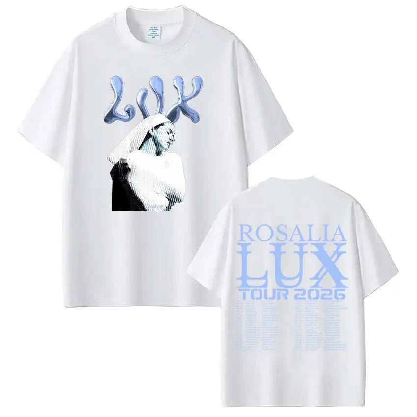 Rosalía LUX Tour 2026 Printed Tees Unisex Women Fashion Shortsleeved Loose Harajuku Oversized Aesthetics Women And Unisex Tshirt