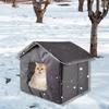 Cat Bed Enclosed Pet House Waterproof Shelter Self Warming Nest Rainproof Cave Oxford Sturdy Build