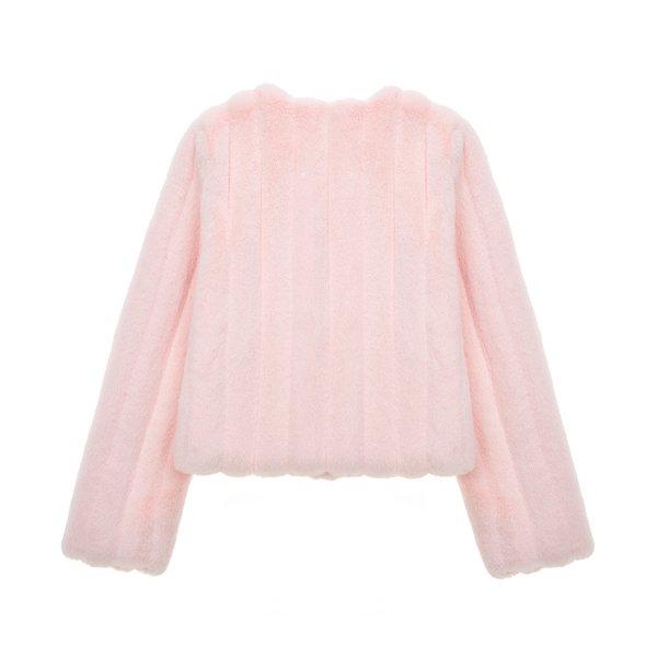 Faux Fur Jue Short Jacket  Ljk020krfkf 