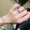 Retro High-End Oval Set Four Claw Turquoise Rings For Women Light Luxury   Blue Ring Suitable For Daily Jewelry Gifts