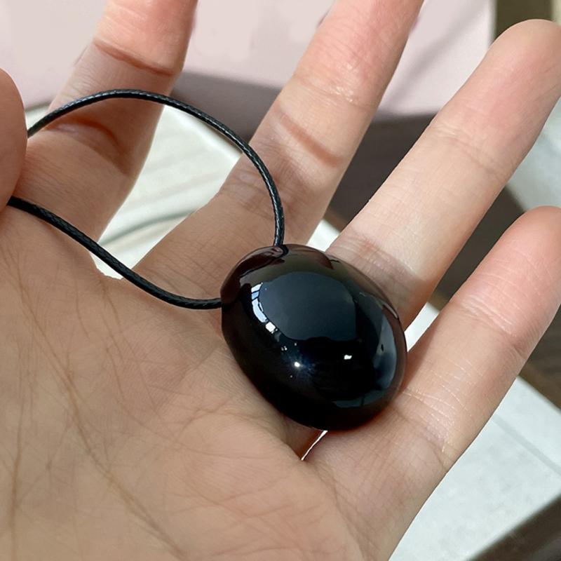 Simple Geometric Oval Pendant Necklace Fashionable Sweater Chain Fashion Jewelry Accessory Present for Women and Girls