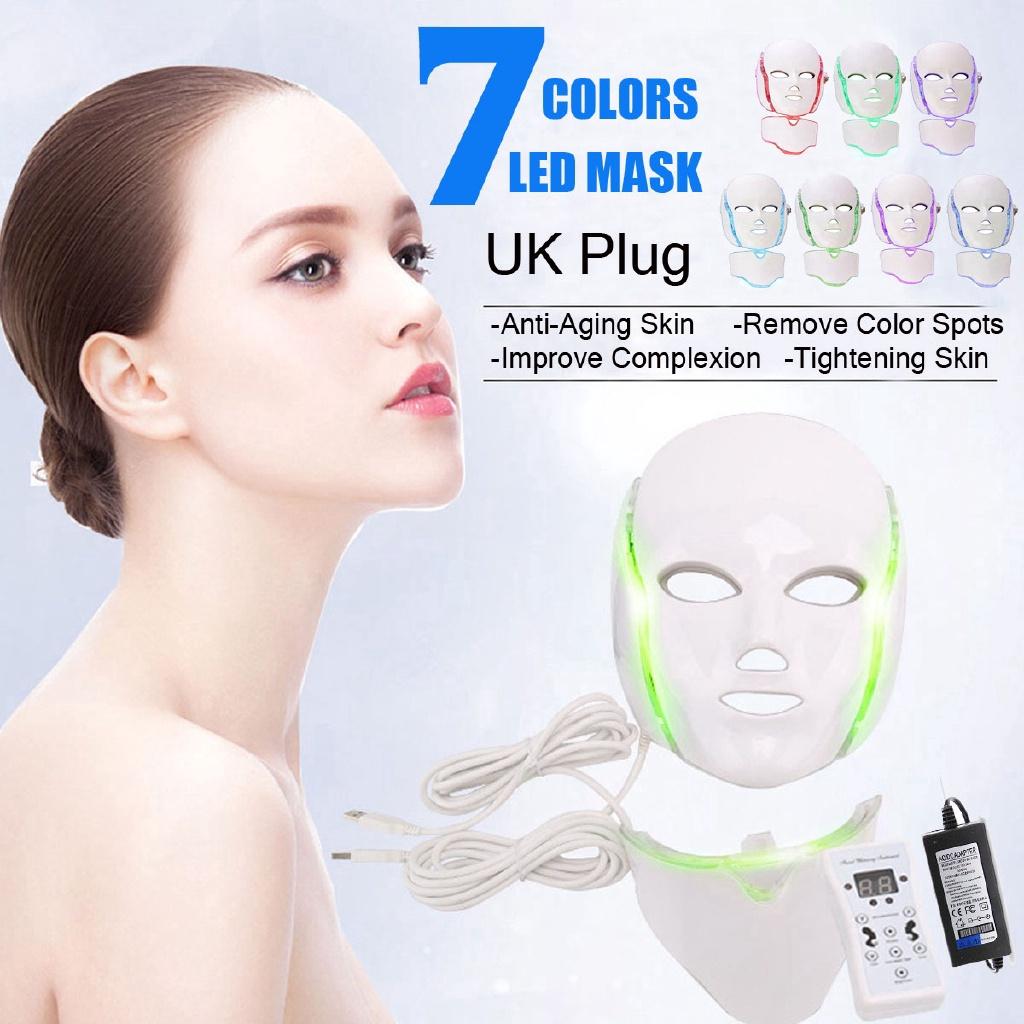 7 Farben Verjüngungs-Gesichtsmasken-Maschine Haushalts-Schönheits-Lichttherapie Gesichtsmaske LED-Licht Photonisches Gesichts-Hals-Masken-Gerät