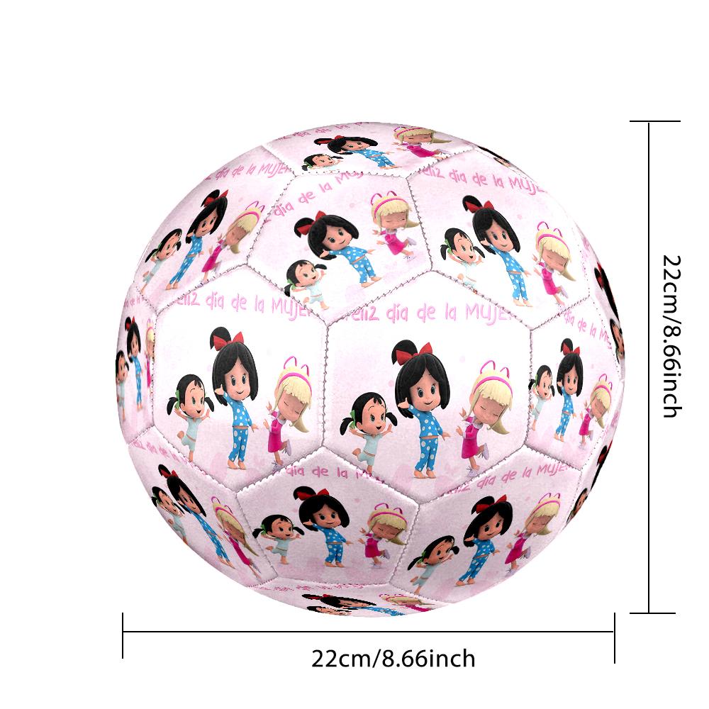 Cleo And Cuquin Size 5 Soccer Ball,Indoor/Outdoor Suitable for Training Matches Tournaments Practice Games Perfect Gift for Fan