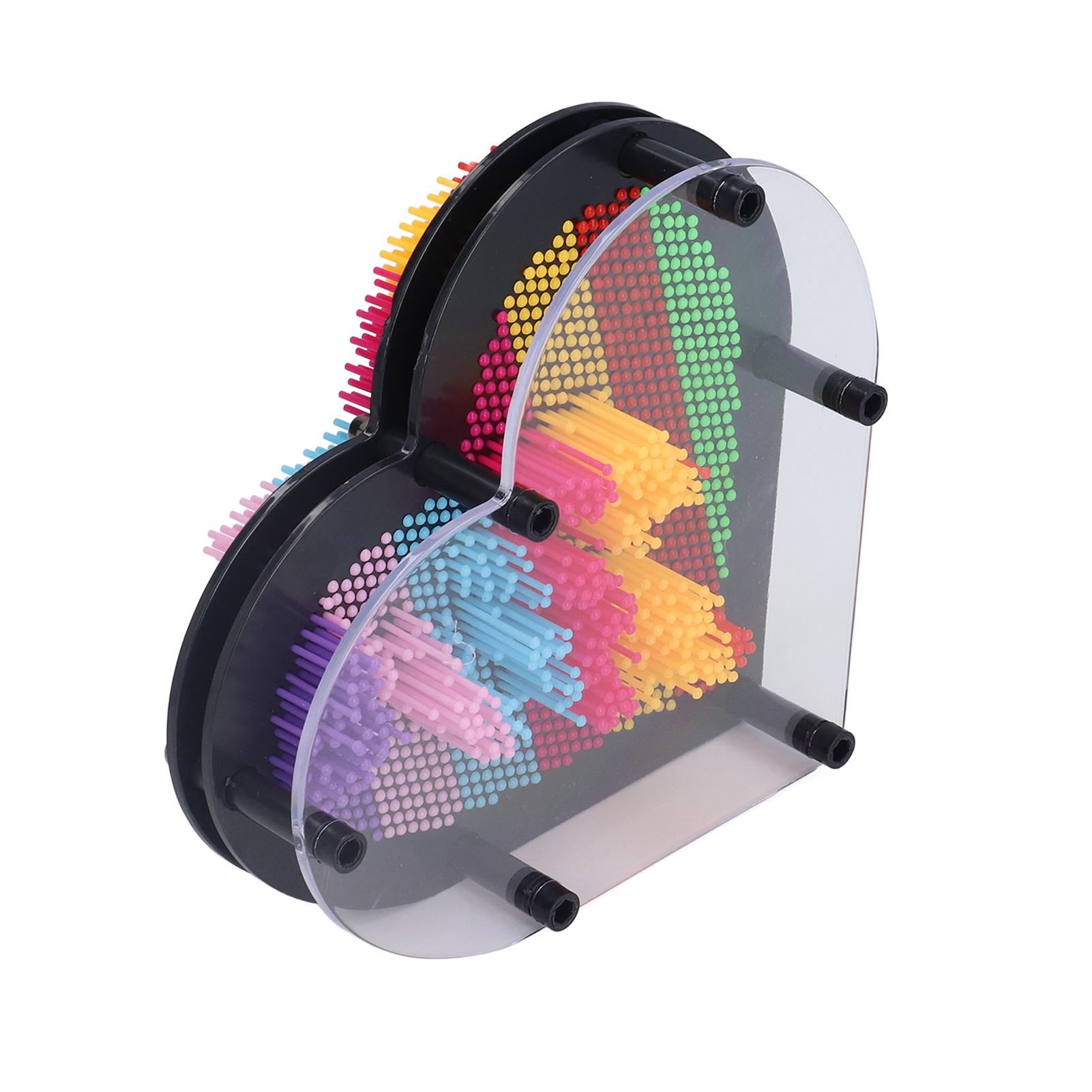 

Pin Art Board 3D Three Dimensional Heart Shaped Rainbow Clone Hand Model Needle Painting Handprint Decoration