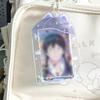 3 Inch Clear Umbrella Photocard Holder PVC Keychain Photo Card Holders ID Badge Holder Card Display Desktop Decor Card Sleeve