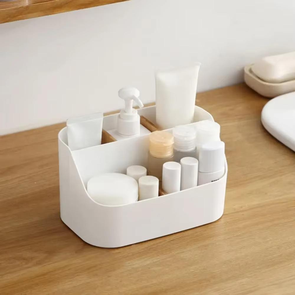 Durable 5 Grids Desktop Storage Box Divided Multi-function Desktop Organizer Large Capacity Detachable Cosmetics Storage Rack