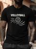 Plus Size Volleyball Graphic T-shirt - Black Crew Neck
