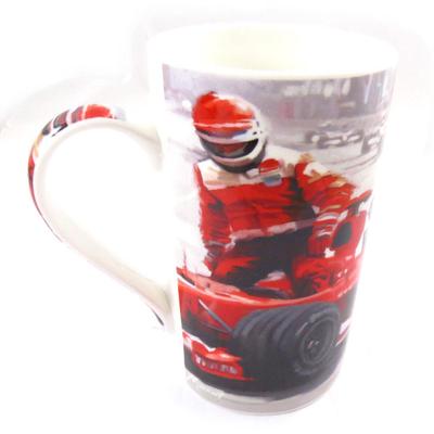 [J7060] - Large Porcelain Mug 'Formula 1' Red - 125x110 Mm
