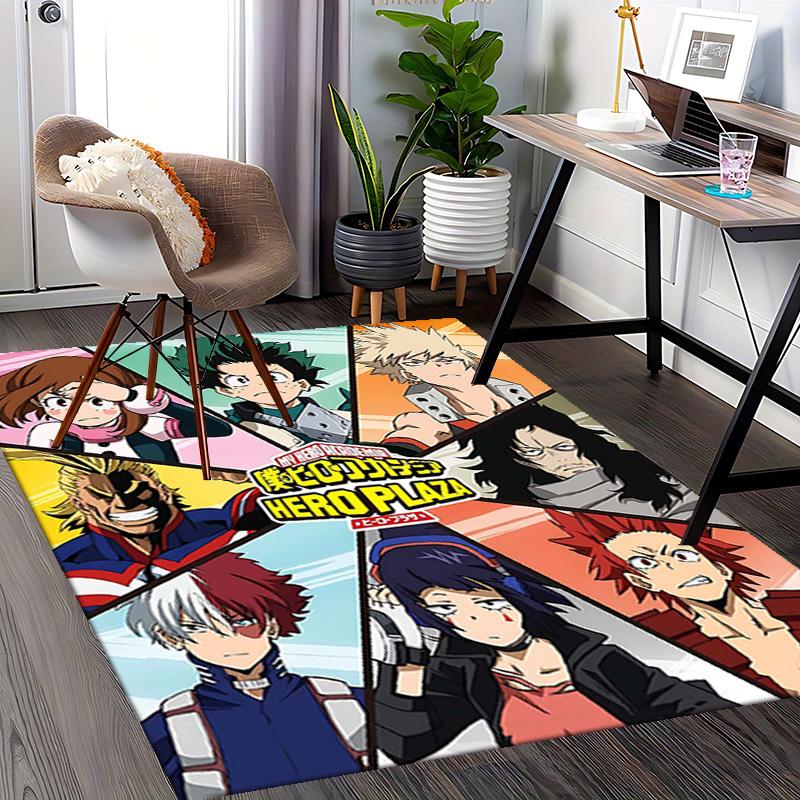 1pc My Hero Academia Anime Cartoon Design Chair Mat - Seasonal Gift for Office, Home Decor, Living Room, Bedroom, Game Room - Non-Slip Carpet Suitable