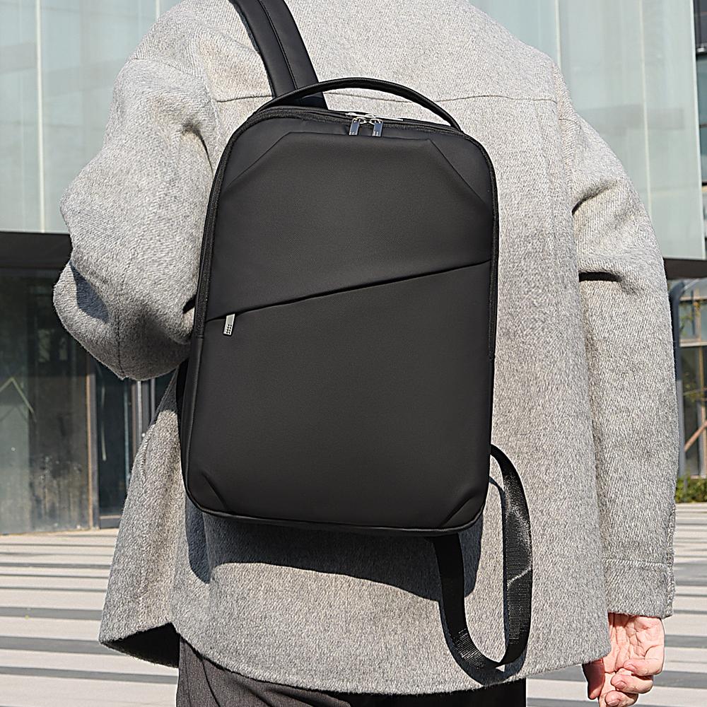 Sleek Minimalist Backpack with Front Zipper Pocket and Padded Shoulder Straps