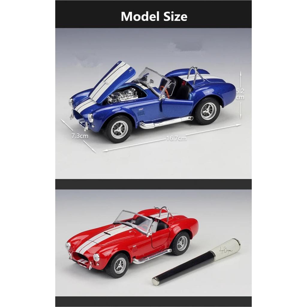 Welly 1/24 Ford 1965 Shelby Cobra 427 S/C Alloy Sports Car Model Diecast Metal Classic Racing Car Vehicles Model Simulation Kids Gift