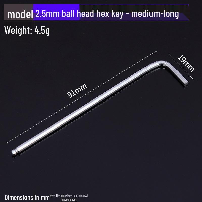 Gehärteter verzinkter und vernickelter L-förmiger Innensechskantschlüssel mit Kugelkopf