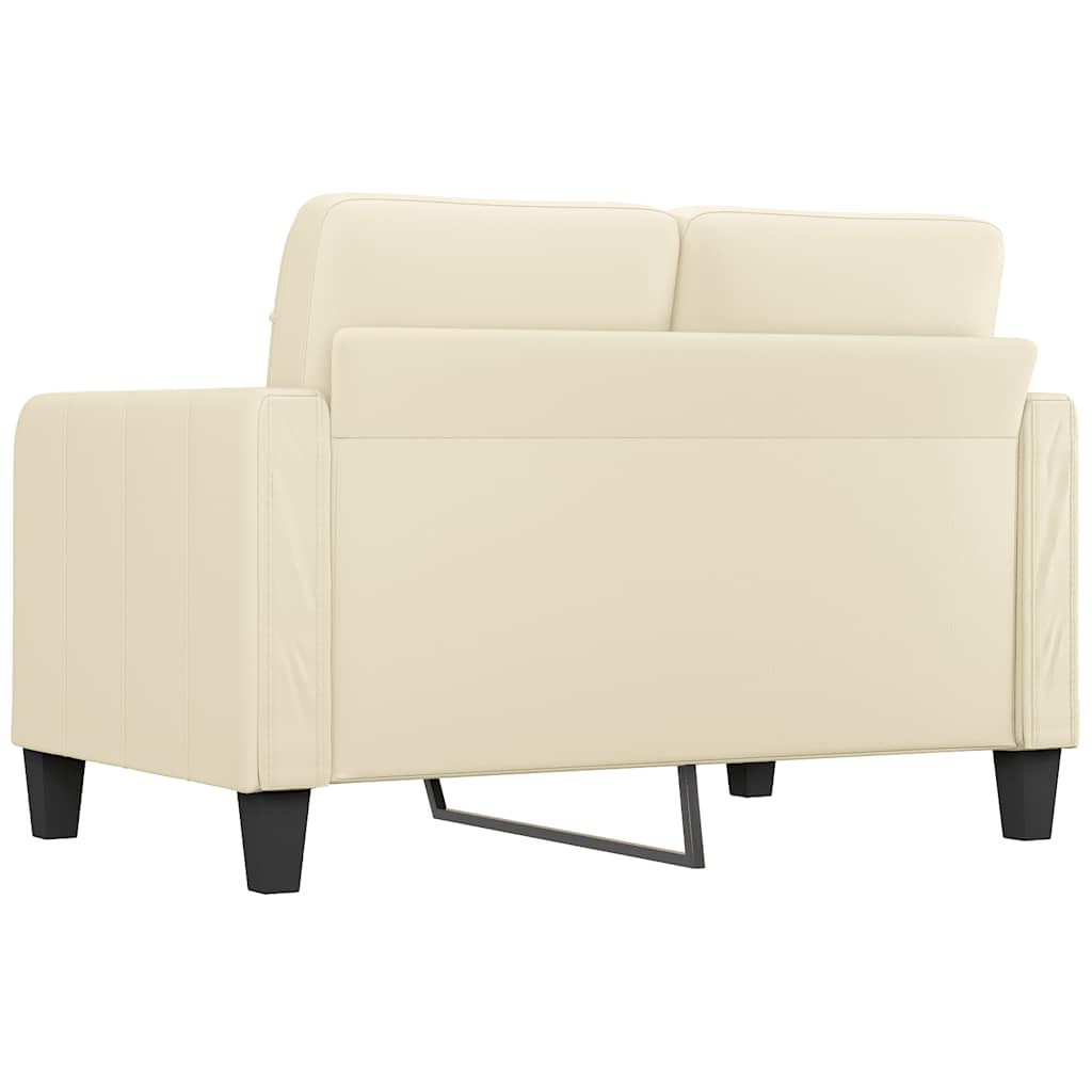 2 Seater Sofa Cream 120 cm Faux Leather