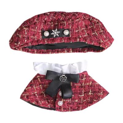 Niannyyhouse Set Haine Păpușă de Pluș 20cm cu Poncho, Pălărie și Șal (roșu)