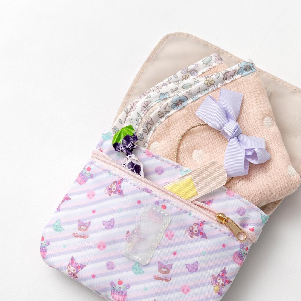 Portable Pocket Sanrio Girl Pocket Bag Attachable Pocket Pocket Pouch Clip Pouch Tissue Case Tissue Holder [panpantutu] (Pochette) (Kuromi)