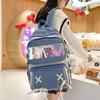 Large Korean PVC Town Commuting To Elementary School High School Black [ZESU] Women's Rucksack, Capacity, Rucksack, Bag, Backpack, Women's, School,