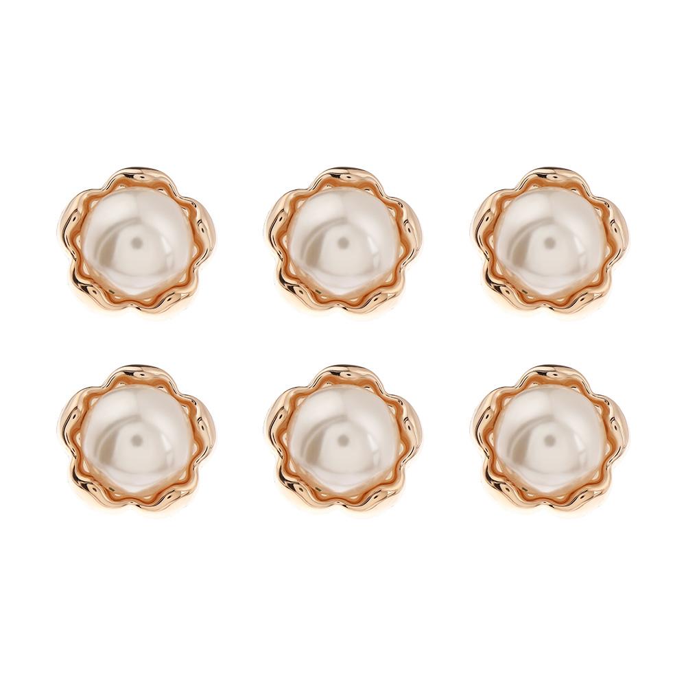6pcs/set Detachable Adjustable Metal Button Clothing Crafts Decorative No Sewing Buttons Garment DIY Pearl Nail Accessories