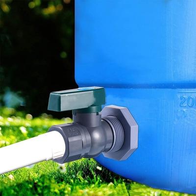 Durable 3/4 1 Inch Rain Barrel Faucet Garden Supplies PVC Garden Diverter Water Tanks Rain Bucket Garden Faucet Garden