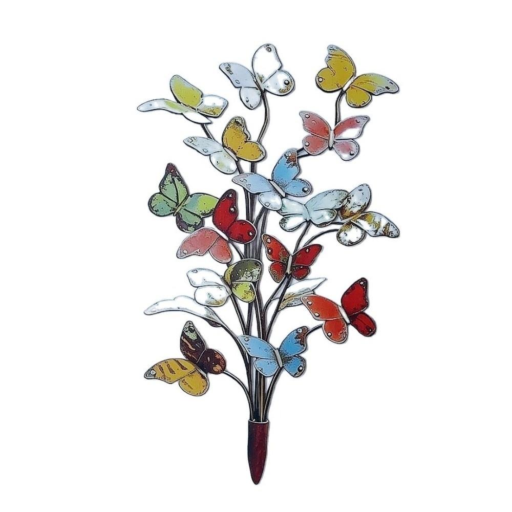 2D Flat Butterfly Yard Stake Decorative Butterfly Plant Stake Metal Garden Stake  Lawn Decoration