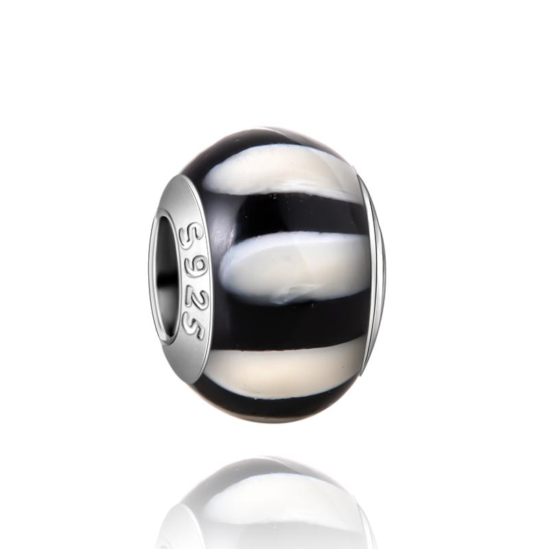 Murano Glas Serie Kupfer Weiß Herzförmiger Anhänger Passend für Armband Damen Exquisite Schmuckaccessoires Geschenke