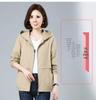 Women's Plus Size Hooded Short Jacket - Casual Spring/Autumn Outerwear for Middle-Aged Women