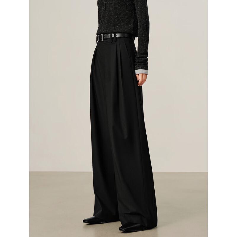 AnnaKou Women's Pleated Wide-Leg Trousers
