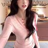 Sweet Hollow-Out Long-Sleeve Top for Women, New Autumn and Winter Model, Unique and Stunning, Elegant Casual Slim-Fit Slimming Knit Sweater
