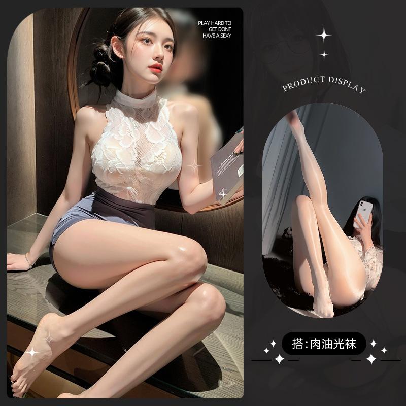 Sex lingerie stewardess secretary hip skirt passion seduction sexy hollow uniform free role-playing suit