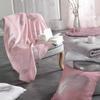 Fleece Plaid - EDEN - Plumette Collection - 127x152 Cm - 100% Polyester - Grey/pink