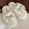 Winter Cotton Slippers Women Student Bow Thick Sole Anti Slip Warm Home Casual Versatile House Slippers